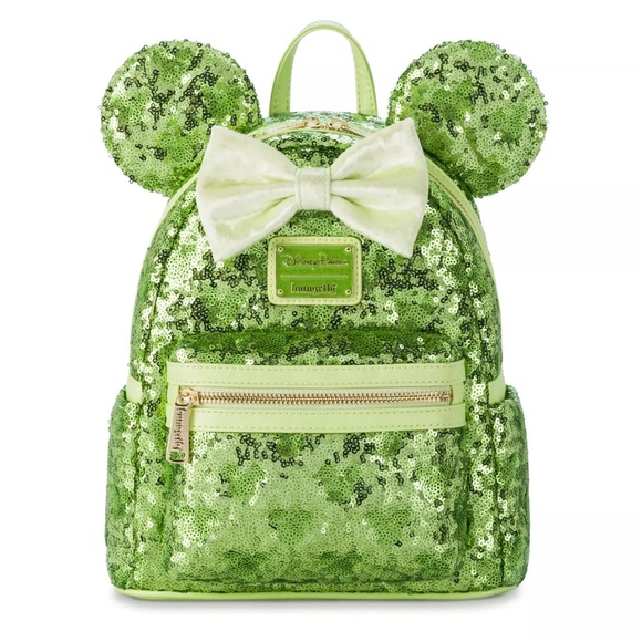 Loungefly Handbags - NWT Disney Loungefly Tinker Bell Green Sequins Mini Backpack
